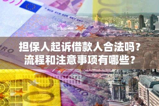 武汉担保人起诉借款人合法吗？流程和注意事项有哪些？