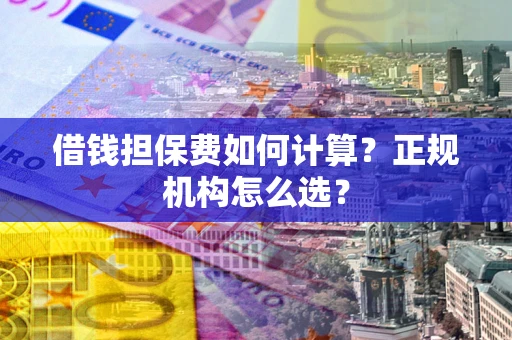 武汉借钱担保费如何计算？正规机构怎么选？
