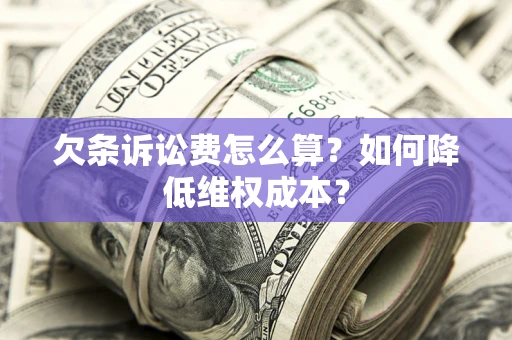 武汉欠条诉讼费怎么算？如何降低维权成本？